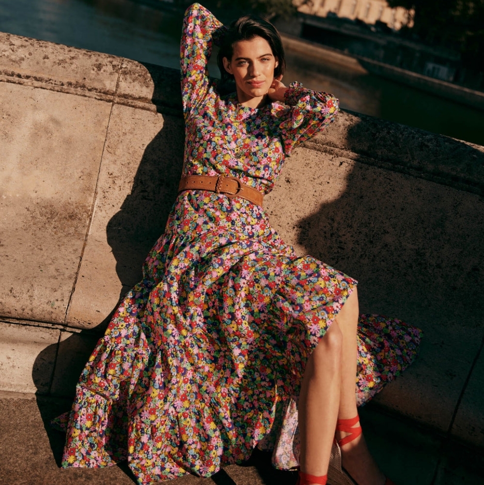 🌿 Boden Floral Long Sleeves Maxi Dress